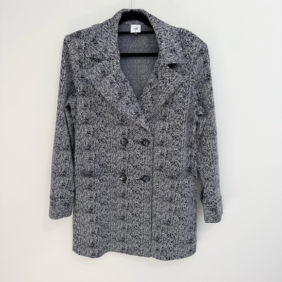 Cabi Agent Black Herringbone Midi Length Jacket - Picture 3 of 8